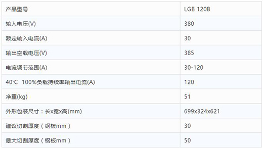俄罗斯专享会294数字化等离子切割+碳弧气刨两用机LGB 120B整机参数